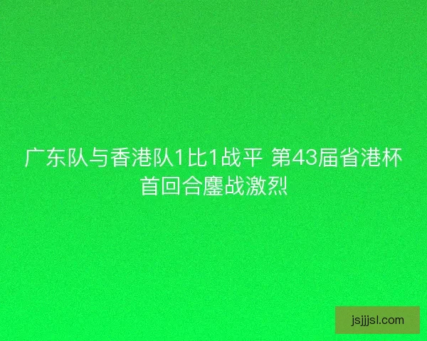 广东队与香港队1比1战平 第43届省港杯首回合鏖战激烈