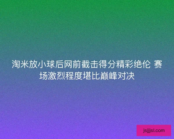 淘米放小球后网前截击得分精彩绝伦 赛场激烈程度堪比巅峰对决