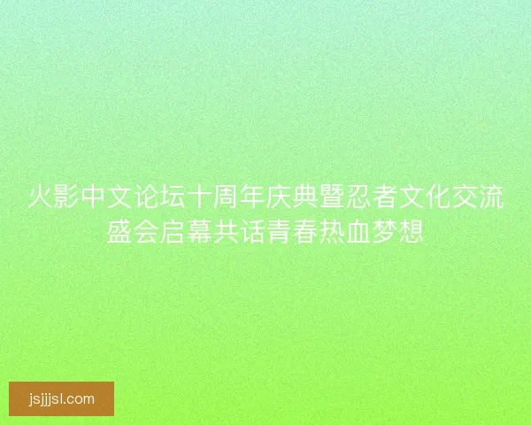 火影中文论坛十周年庆典暨忍者文化交流盛会启幕共话青春热血梦想